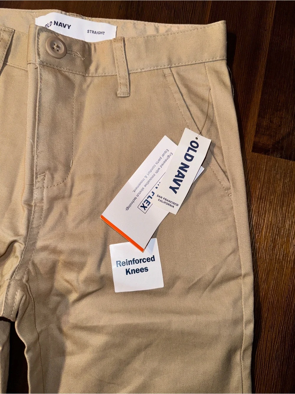 NWT Old Navy Boys Size 7 Straight Built-In Flex Khaki Pants - School Uniform